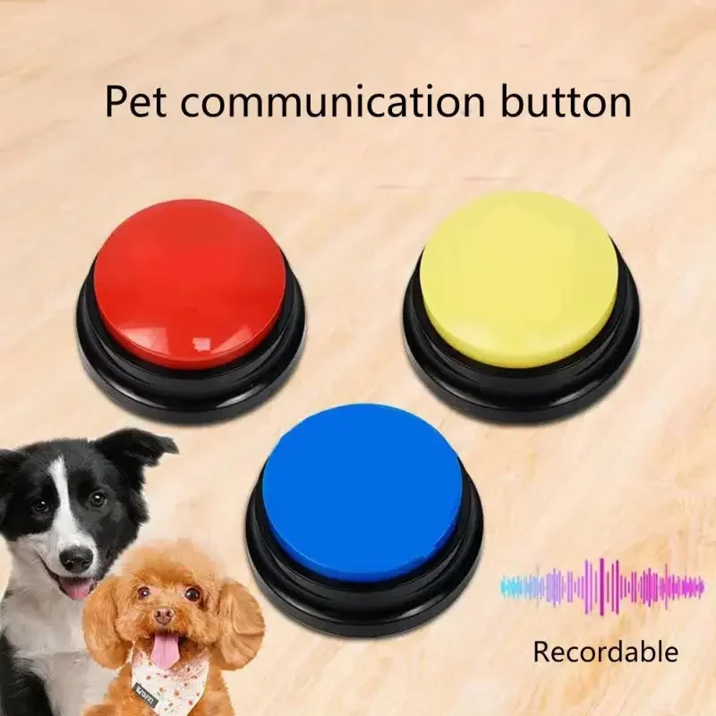 Interactive Squeaky Plush Dog Toy - صندوق صوت للحيوانات الأليفة، زر ناطق
